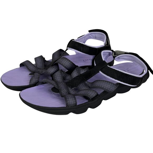 Jsport Kaia Ladies' Strap Black Purple Sandal Size 10 - Picture 3 of 9